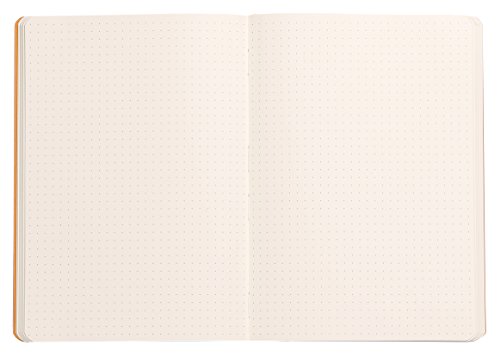 Rhodiarama Rodia Leather Softcover A5 Raspberry Notebook - Dotted Pages - 5.8 x 8.3 in