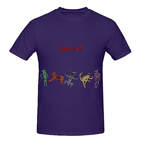 Heart Bad Animals Hits Men O Neck DTG T Shirt Purple