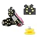 AGOOL Ice Grips, Traction Cleats Ice Cleat Snow Grippers Non-Slip Over Shoe/Boot Rubber Spikes Crampons Anti Slip Durbale 10 Steel Studs Crampons Slip-on Stretch Footwear