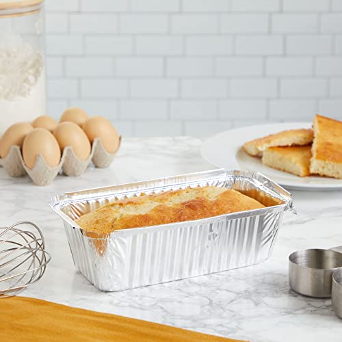 Juvale 50 Pack Disposable Loaf Pans with Lids for Baking Bread