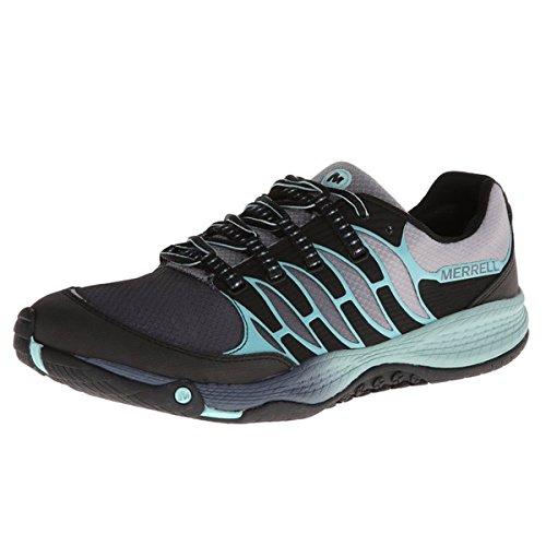 Merrell Women's All Out Fuse Trail Running Shoe,Black/Eggshell Blue,8 M US