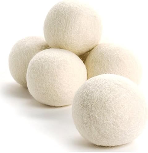 6 XL 100% New Zealand Natural Sheep Wool Dryer Balls Fabric Softener - Eco Friendly Reusable Dryer Sheet Replacement