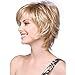 LEJIMEI Short Blonde Wigs for White Women Straight Bob Hair Wigs with Bangs Heat Resistant Synthetic Full Wigs for Women Natural as Real Hair 110g (Blonde) LM050