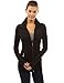 PattyBoutik Women's Collar Pockets Casual Zip Jacket (Black S)