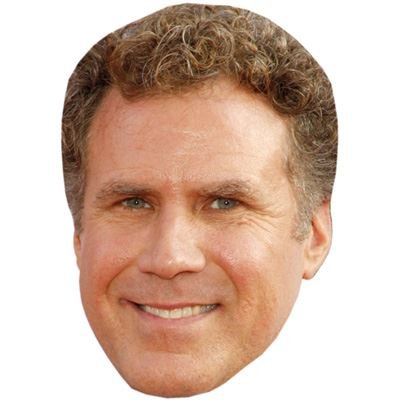 Will Ferrell Celebrity Mask, Card Face and Fancy Dress Mask