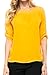 KLKD Women's Basic Chiffon 3/4 Sleeve Roll Up Blouse
