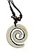 Fashion New Zealand Maori Tribal Style Symbolic Spiral Fish Hook Mascot Amulet Pendant Necklace with Adjustable Cotton Cord