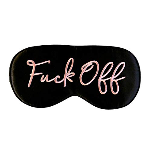 Natural Silk Fuck Off Sleep Mask with Adjustable Strap Earplugs and Cooling Gel