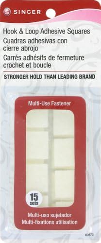 SINGER 00873 Adhesive Back Hook and Loop Tape, 7/8-Inch by 7/8-Inch Squares, White