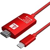 usb c to hdmi USB Type C to HDMI Male Cable Matters DP Alt Mode Matters 2M lenght(Thunderbolt 3 Compatible)Supports /4K60HZ,for 2017MacBookPro/S8+Phone/Chromebook Pixel and more(red)