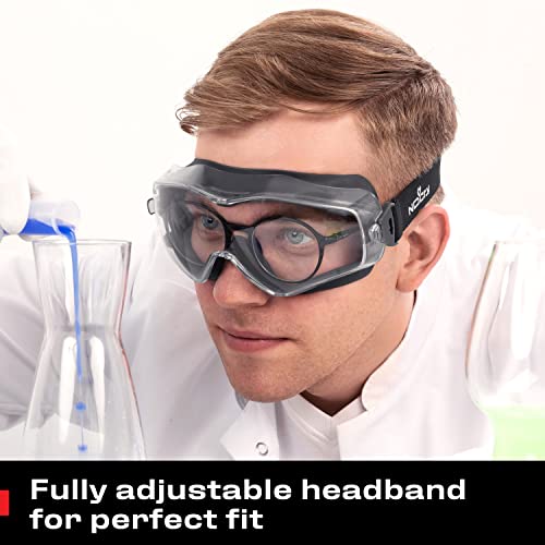 NoCry 6X3 Safety Goggles that Fit Over Glasses; Anti Fog and Scratch