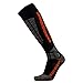 Pure Athlete Ski Socks Warm Merino Wool - Best Lightweight Thin Ski Snowboard Sock Women Men (1 Pair - Orange/Black, Small-Medium)