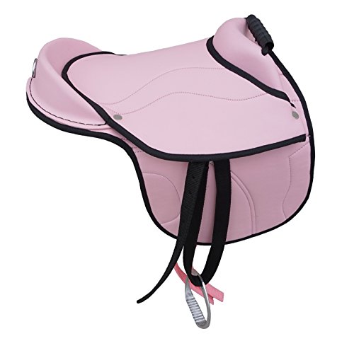 Equitem Pink and Black Synthetic Leather Lead Line Saddle Package (Pink)
