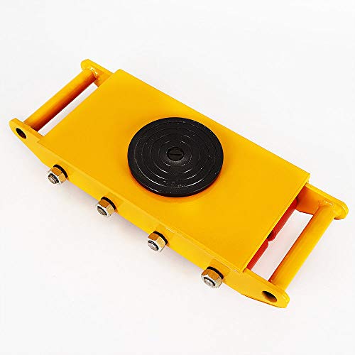 12 Ton Machinery Mover,Heavy Duty Machine Dolly Skate 8-Rollers Machinery Mover 360°Rotation for Warehousing Distribution Transportation USA Stock (Yellow) - Thumbnail 4
