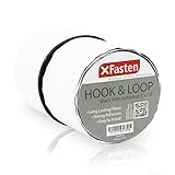 XFasten Adhesive Hook and Loop Tape, Black, 3-Inch x 10-Foot Sticky Back Double-Sided Hook Loop Tape for Textile, Tools, Gardening Beds, Mounting Chargers