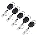 Mudder 5 Pack Black Retractable Badge Reels with Key Ring and Badge Strap for ID Badge Holders, Key Cards