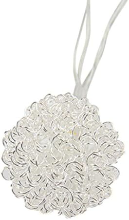 Rambly Fairy String Light Metal Ball Shaped Curtain Lamp Party Wedding Outdoor Decor (silver)