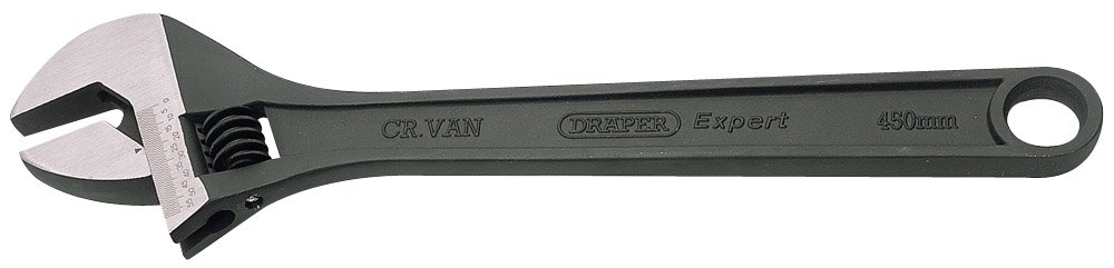 Draper 52684 Expert Crescent Type Adjustable Wrench with Phosphate Finish, 450mm,Blue