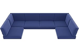 LayinSun Outdoor Furniture Replacement Cushions for 6 Seat Patio Rattan Wicker Sectional Conversation Sofa Set, 14-Piece Cushions Set