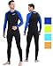 COPOZZ Diving Skin, Men Women Youth Thin Wetsuit Rash Guard- Full Body UV Protection - for Diving Snorkeling Surfing Spearfishing Sport Skin (Black/Navy-Blue, Large for Men)