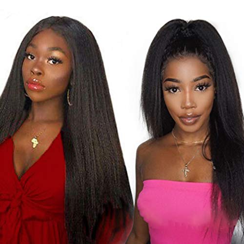 Kinky-Straight-Hair-U-Part-Human-Wig-for-Black-Women-Middle-Part-Clip-In-Hair-Extensions-Half-Wigs-Brazilian-Virgin-Hair-Straight-Wigs-Pre-Plucked-with-Baby-Hair-150-Density-12