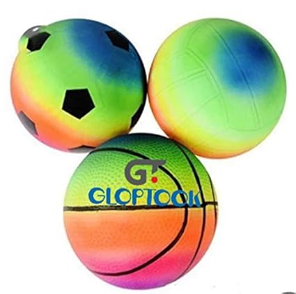 GT Gloptook Mini Sports Toy Ball Set for Toddlers, Playground Bouncing Balls for Kids Outdoor Indoor Family Games/Beach Balls (Pack of 3)(Birthday Return Gift for Kids)