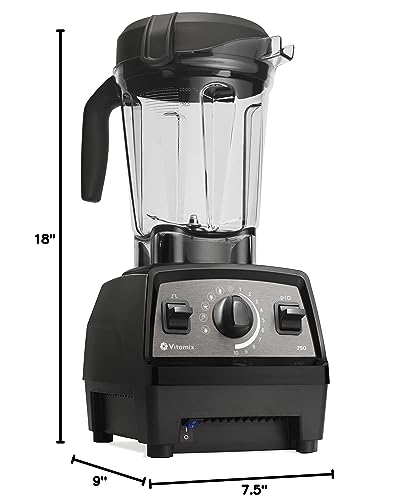 Licuadora Vitamix Propel Series 750 con cuatro programas de licuado, programa de autolimpieza, licuadora de grado profesional para batidos, sopas y más, cuchillas de acero inoxidable, recipiente de 64 onzas, negro