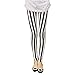 Polytree Women's Black White Vertical Stripes Leggings Pants (Stripes Black White)
