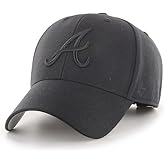 47 Brand MLB Black Black Primary Logo MVP Adjustable Structure Baseball Cap Hat, Adult One Size Fits All