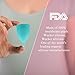 Menstrual Cup -Reusable Diva Cups Menstrual Period Cup - Tampon and Pad Alternative - Regular Flow with Free Bag - Flex Mooncup Menstrual Cup - FDA Approved(Turquoise,Small)