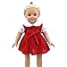 JELEUON Cute Baby Beautiful Red Velvet Doll Dresses Clothes 16-18 inch American Girl Doll