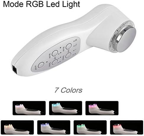 Thosdt 7 Color Mode Led Light Face Massager Ultrasonic Beauty Instrument Portable Facial Appliance