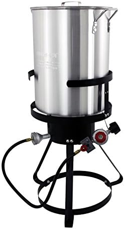 CHARD TFP30A 50000 BTU Aluminum Turkey Fryer Package Burner, 30-Quart, Silver