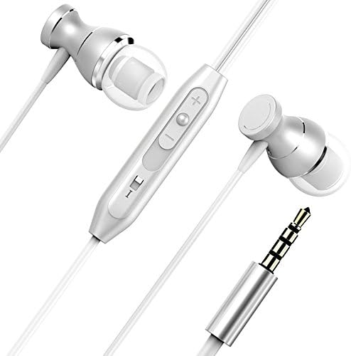 Earphones, Monez Metal Wired Earbuds with Microphone iPhone Earbuds Apple in Ear Earphones for iPhone 6s 6 5c 5 4s iPad 1 2 3 4 iPod 5 6 Samsung Galaxy S8 S8 Plus Note 2 3 4 5 IOS 3.5mm (Silver)