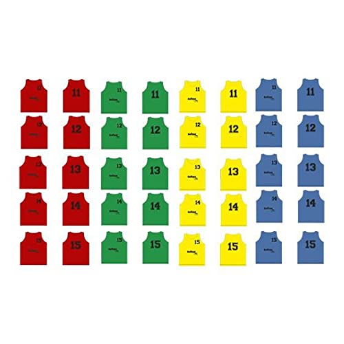 Vest Brand Softee Model Set of 5 Numbered Softee Bibs from 11 to 15 Fluorescent Yellow
