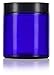 JUVITUS 4 oz / 120​ ​ml Cobalt Blue Glass Straight Sided Jar with Black Smooth Lid (​6 pack)