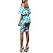 Women Off Shoulder Dress, Misaky Print Straight V-collar Sleeveless Mini Dress