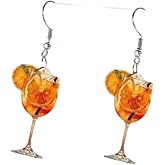 Party-Themed Acrylic Juice Earrings, Creative Cocktail Design Dangle Earrings summer holiday