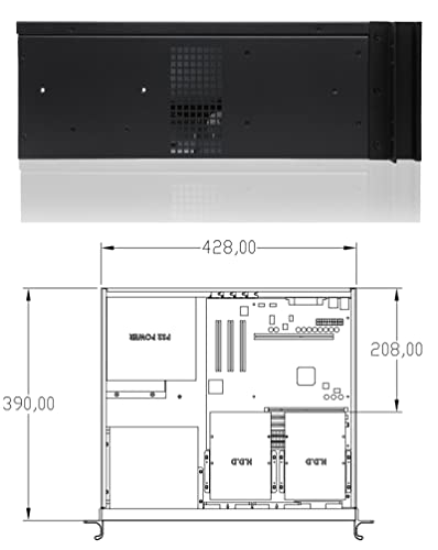 RackChoice 3U Short Depth Rackmount Server Chassis - Micro ATX/Mini-ITX, 2x5.25” + 5x3.5” Bays, ATX PSU Support, Top/Side Cooling, Aluminum Alloy, Black - Perfect for Business, DIY, and IT