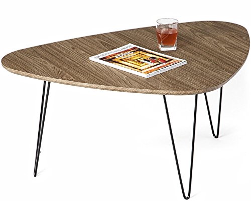 Mango Steam Saratoga Coffee Table - Mocha Brown - Wood Textured Top and Durable Steel Legs