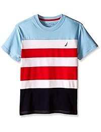 Nautica camiseta de manga corta con cuello redondo en color block para niños
