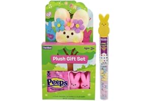 FRANKFORD PEEPS Flower Power Plush Toy & PEEPS Yellow Candy Tube Topper Easter Basket Stuffers & Egg Hunt Gifts