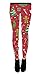 Holiday Symbols All Over Red Juniors Ugly Christmas Leggings