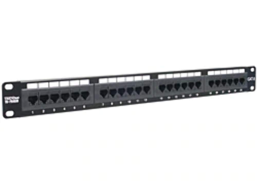 TRENDnet 24-port Cat6 Unshielded Patch Panel, 1000Base-T Copper Gbe ready, Compatible with Cat3/4/5/5e/6 cabling, TC-P24C6