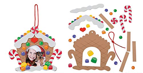 Fun Express ~ Foam Christmas Gingerbread House Picture Frame Craft Kit - Pack of 12 Kits