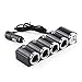 Qiilu DC 12V/24V USB 4 Way Car Cigarette Lighter Socket Splitter Power Charger Adapter Popular