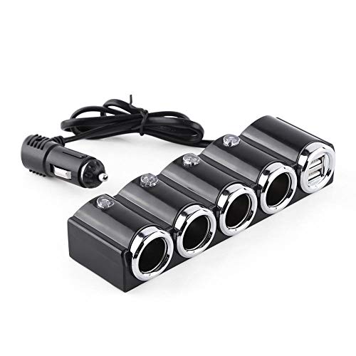 Cuque Cigarette Lighter Socket,DC 12V/24V USB 4 Way Car Cigarette Lighter Socket Splitter Power Charger Adapter for Most Cellphones, GPS, iPod, PDA,Car