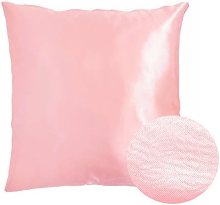 Orchid Pink Light 16" x 16" Decorative Solid Satin Square Throw Pillow Cases Cushion Covers Textured for Couch Sofa Bed
