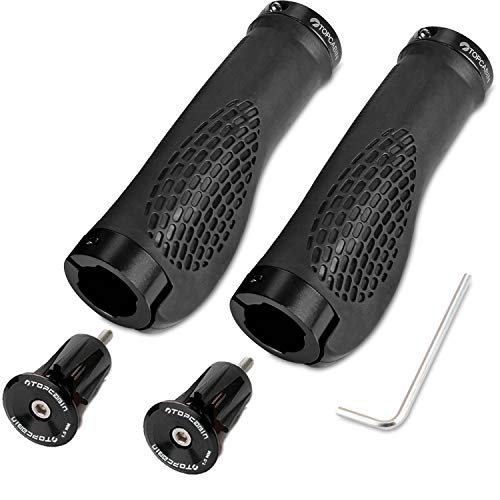 (Aluminum lock plug+Grips) Black 1 Pair