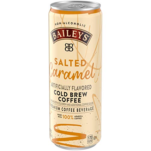 Baileys Non-Alcoholic Salted Caramel Flavored Cold Brew Coffee, 11 fl oz Can (Pack of 12)